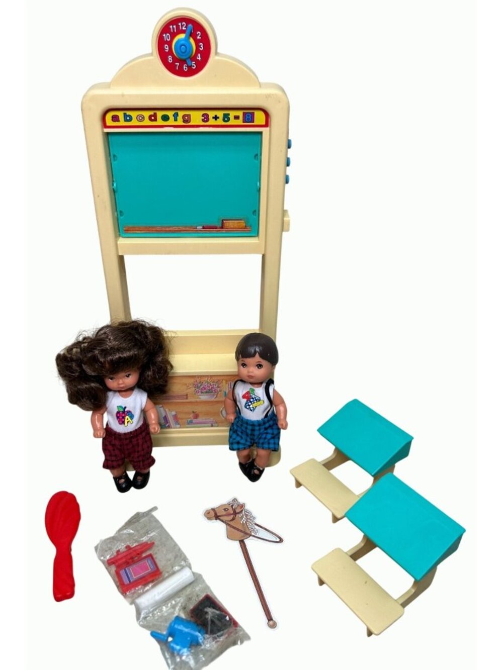 Vintage Barbie Teacher Playset With 2 Dolls Blackboard Desks & Accessories